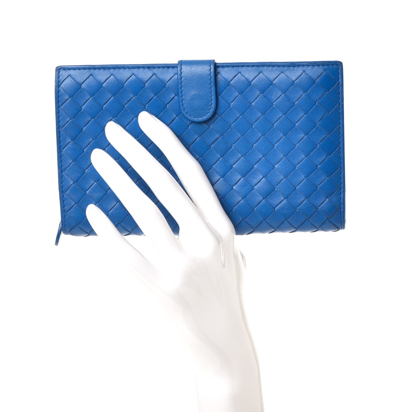 Nappa Intrecciato Continental Wallet Blue