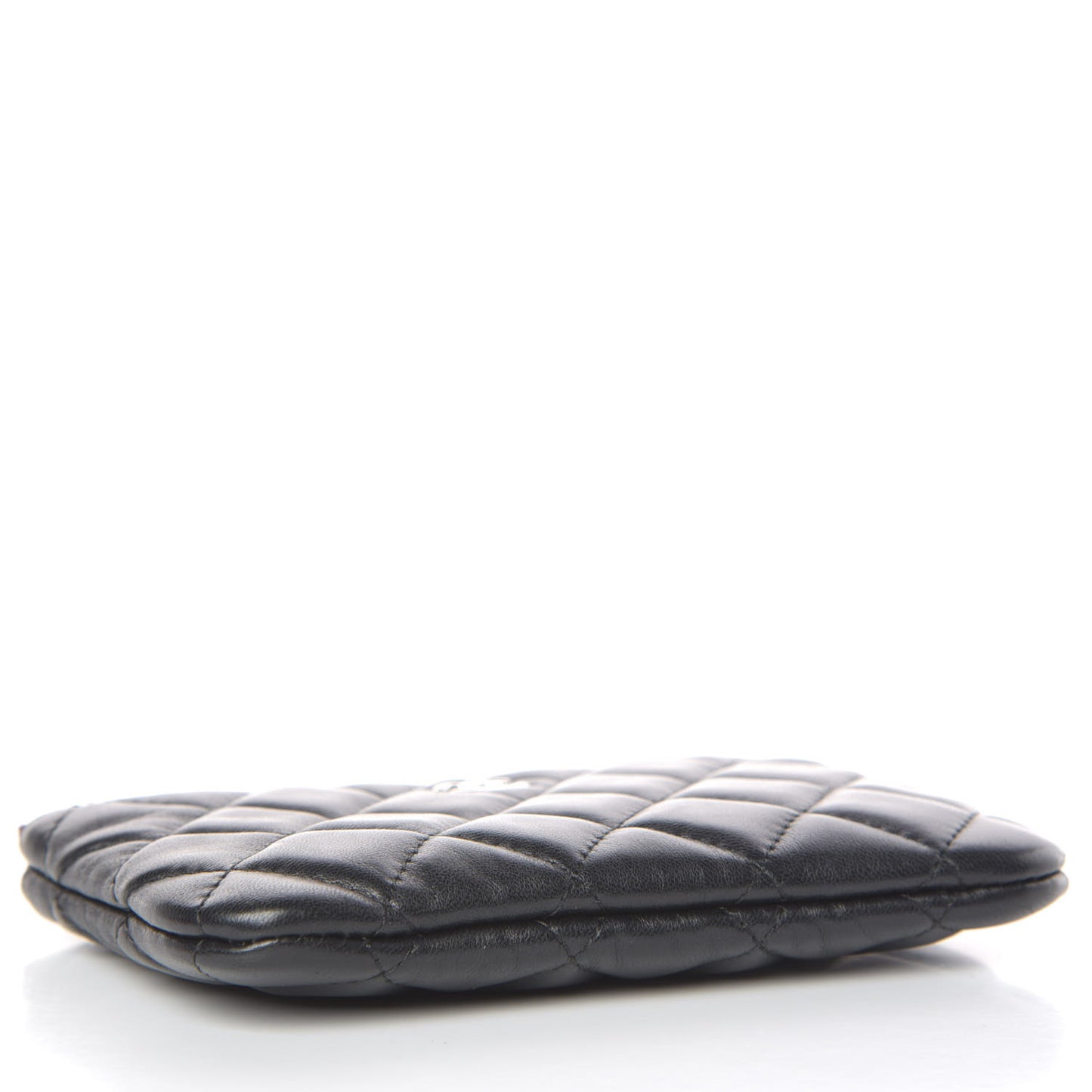 Lambskin Quilted Small Cosmetic Case Black