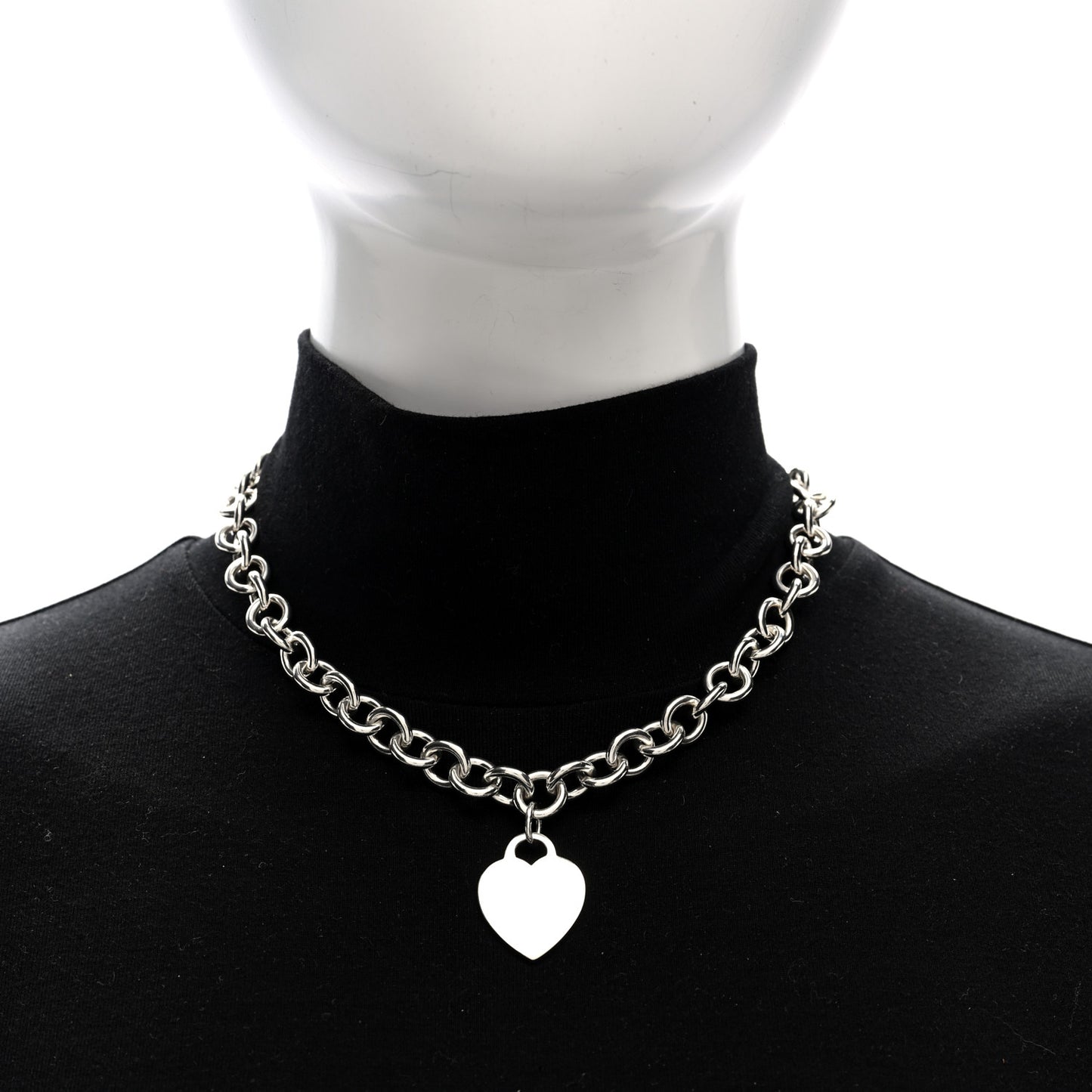 Sterling Silver Heart Tag Pendant Necklace