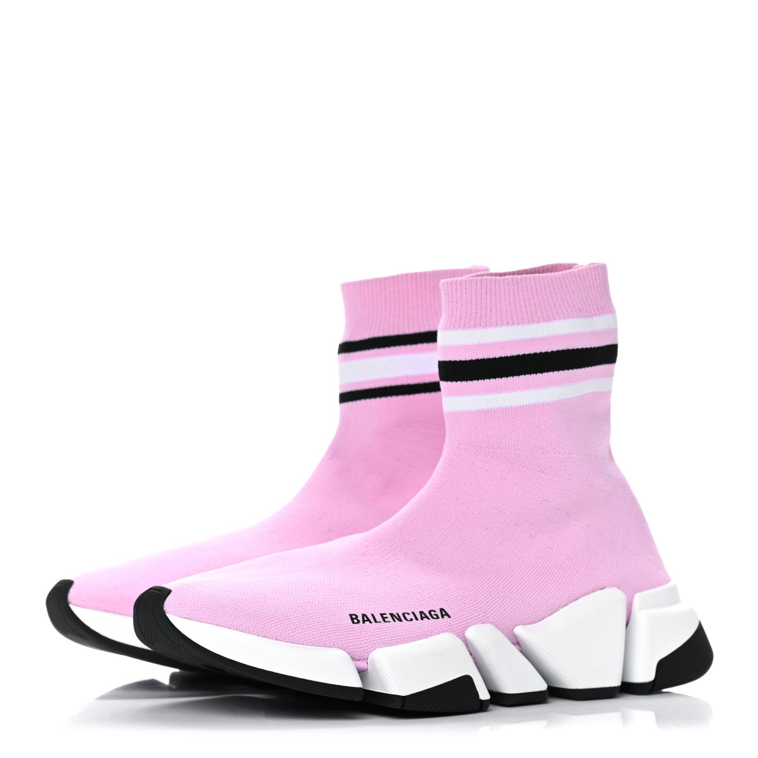 Balenciaga Technical 3D Recycled Knit Striped Womens Speed 2.0 Sneakers 38 Sweet Lilac Multicolor 3 of 8