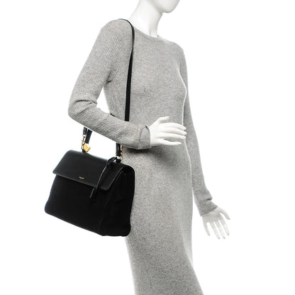 Saint Laurent Calfskin Suede Large Moujik Top Handle Bag Black 2 of 6
