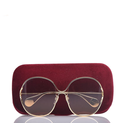 Gucci Oversized Round GG0362S Sunglasses Gold 9 of 9
