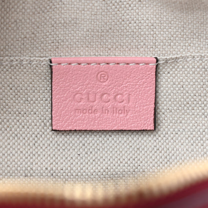Gucci Azalea Calfskin Enamel Matelasse Diagonal Small Torchon GG Marmont Chain Shoulder Bag New Cherry Red Wild Rose 5 of 6