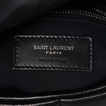 Saint Laurent Lambskin Quilted Toy Loulou Puffer Monogram Chain Satchel Black 7 of 11