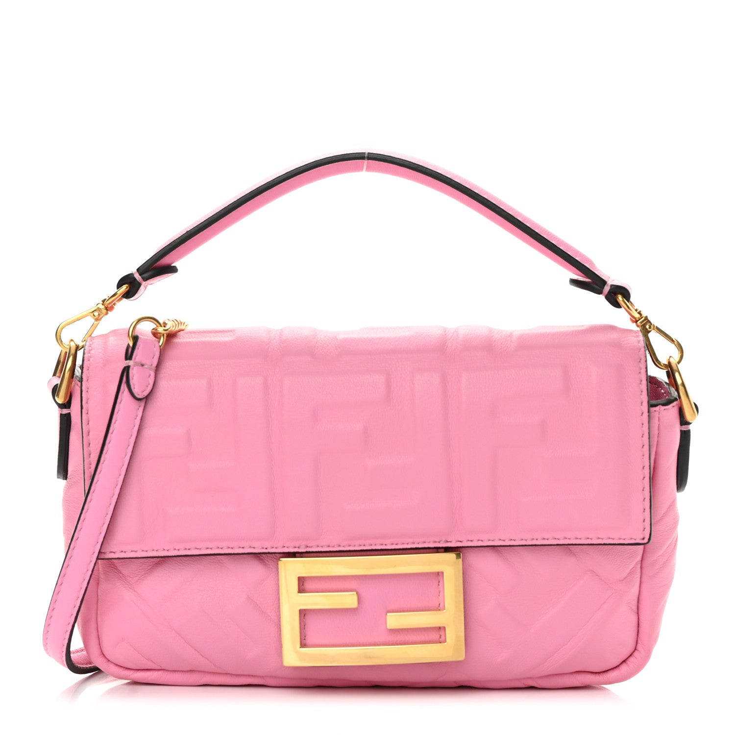 Fendi Nappa FF 1974 Embossed Mini Baguette Lollypop 1 of 13
