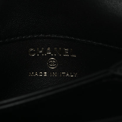Chanel Crumpled Patent Lambskin Quilted Tassel Clutch With Chain Black 6 of 11