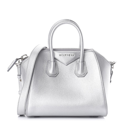 Givenchy Metallic Sugar Goatskin Mini Antigona Silver 1 of 10