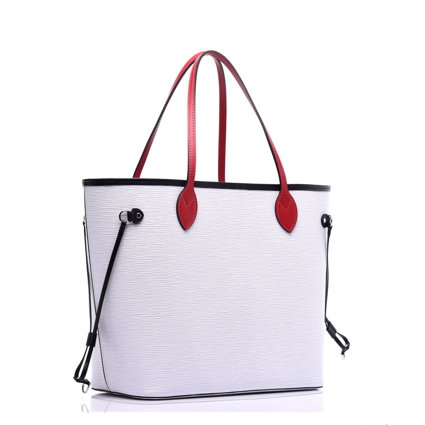 Epi Neverfull MM White Scarlet Black