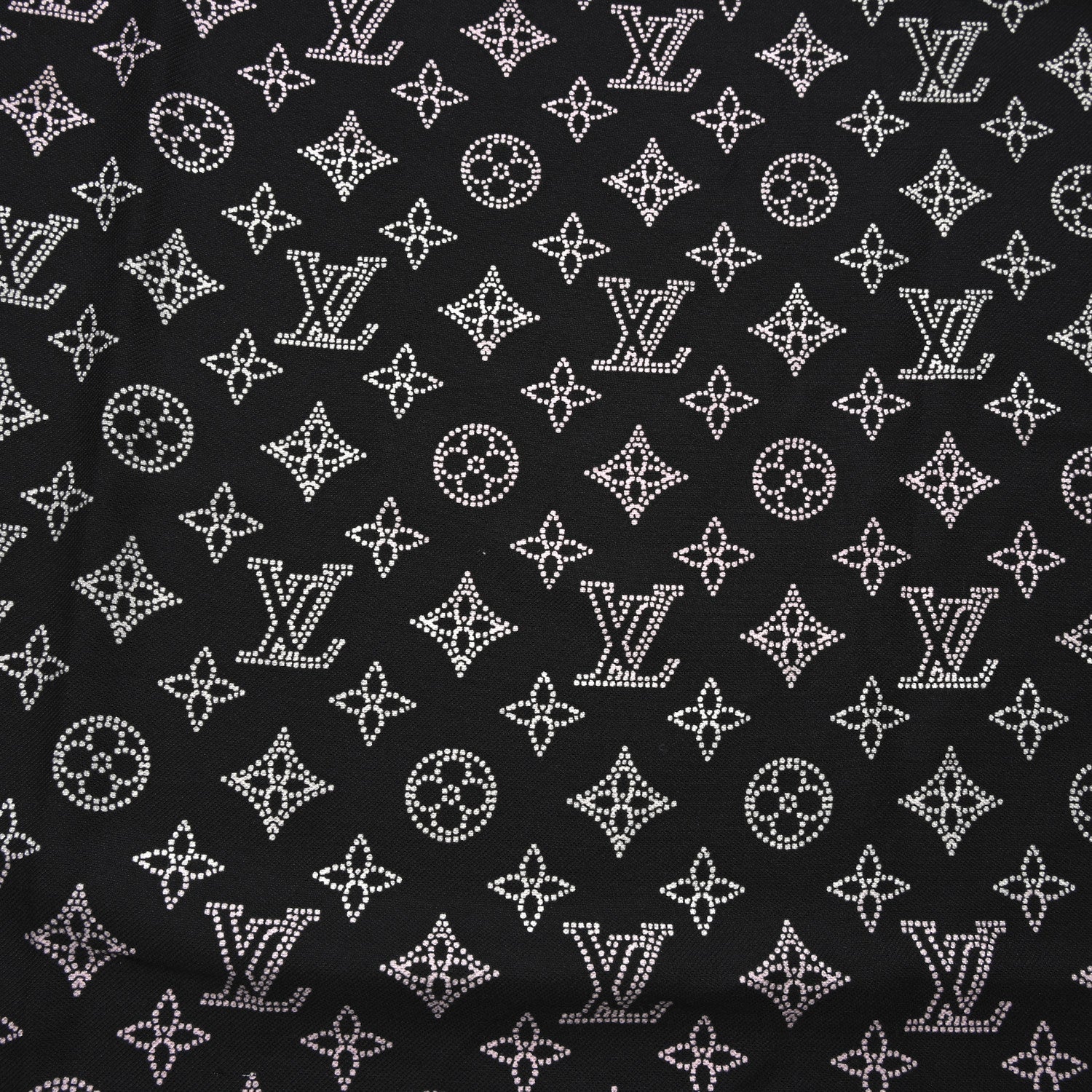 Louis Vuitton Silk Wool Mahina Flight Mode Shawl Black 4 of 4
