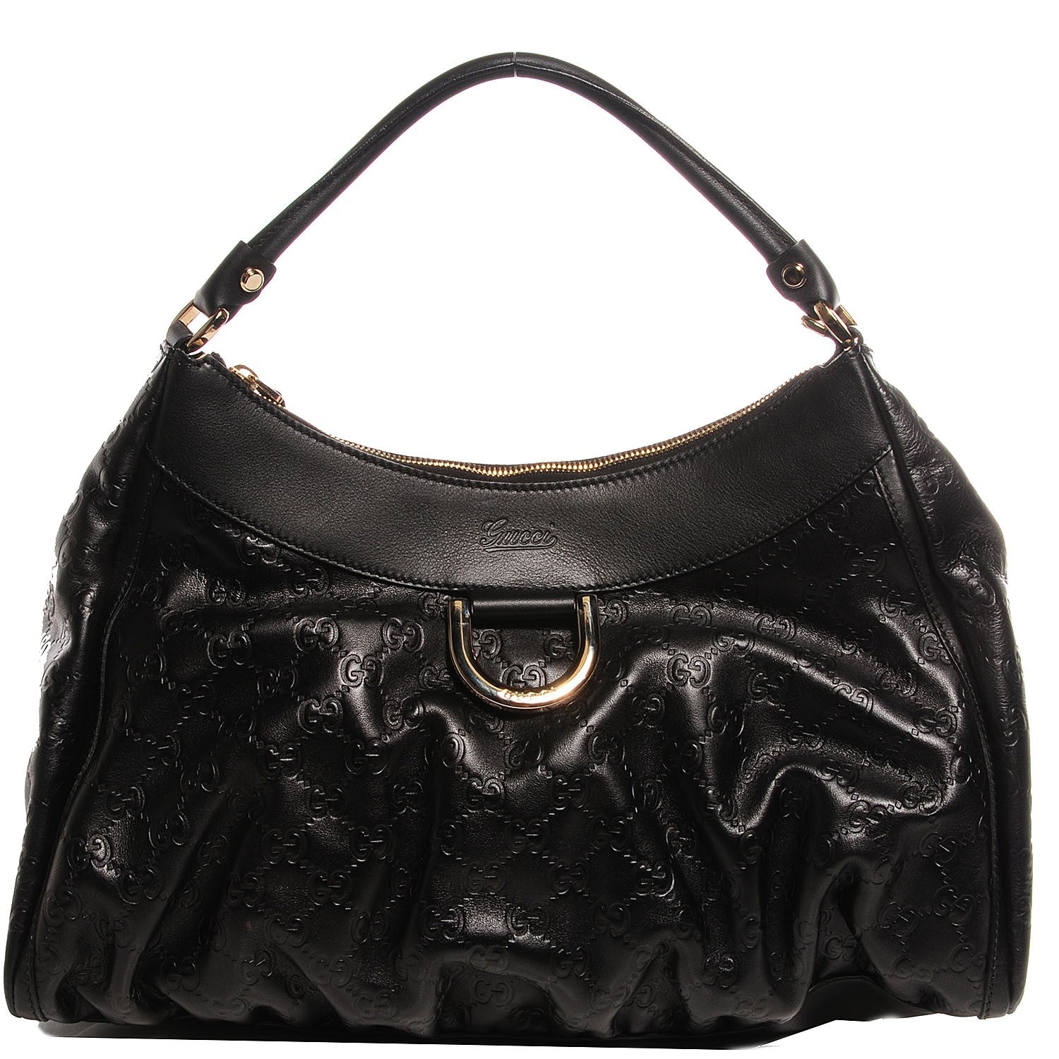Gucci Guccissima Large D Gold Hobo Black 1 of 9