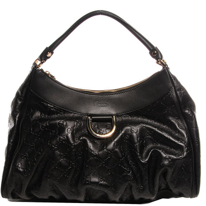 Gucci Guccissima Large D Gold Hobo Black 1 of 9
