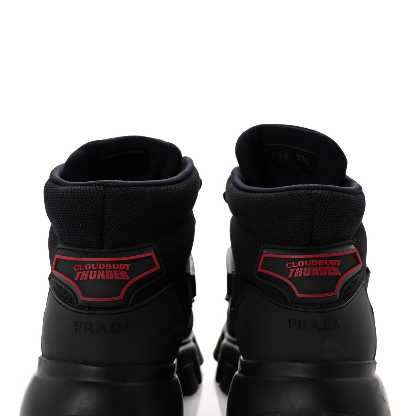 Rubber Technical Knit Fabric Cloudbust Thunder High Top Sneakers 37.5 Black