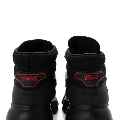 Prada Rubber Technical Knit Fabric Cloudbust Thunder High Top Sneakers 37.5 Black 6 of 11
