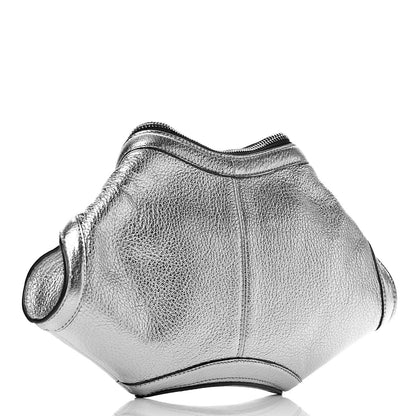 Alexander McQueen Metallic Lambskin De Manta Clutch Silver 3 of 10