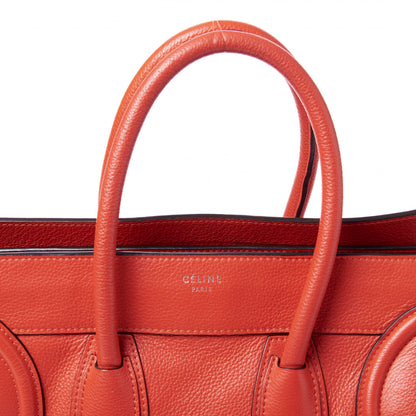 Celine Drummed Calfskin Mini Luggage Vermillion 8 of 8