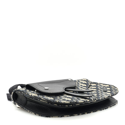 Christian Dior Oblique Saddle Messenger Pouch Beige Black 4 of 9