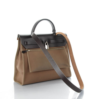 Hermes Vache Hunter Toile Herbag Zip 31 PM Etoupe Ebene 8 of 13