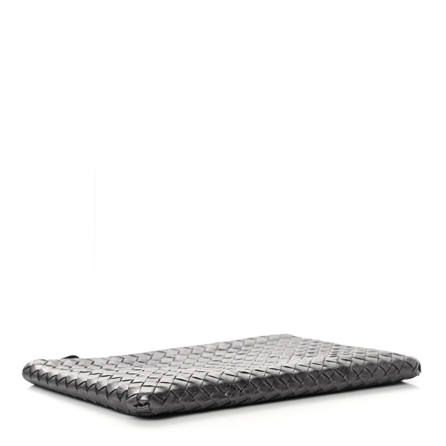 Bottega Veneta Nappa Intrecciato Flat Zip Biletto Pouch Light Grey 4 of 8