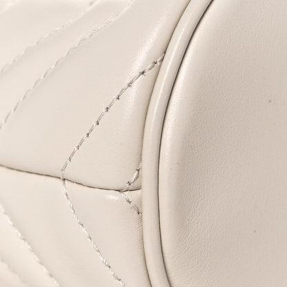 Gucci Calfskin Matelasse Mini GG Marmont 2.0 Bucket Bag White 10 of 16