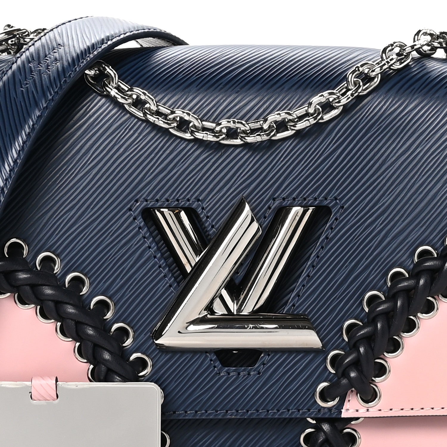 Louis Vuitton Epi Braided Twist Shoulder Bag MM Navy Rose Ballerine 8 of 11