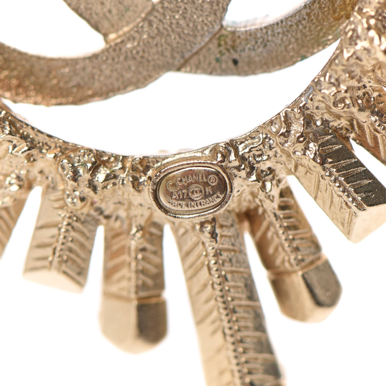 Chanel Crystal Baguette CC Brooch Light Gold 4 of 5