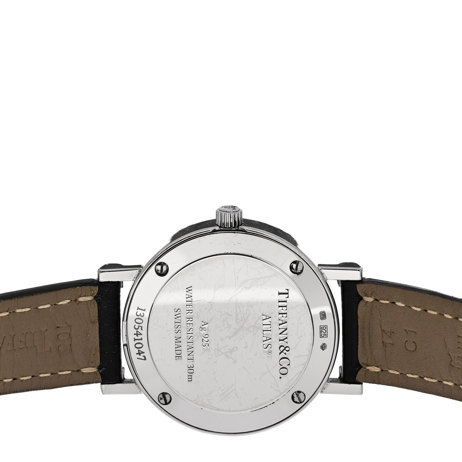 Tiffany Sterling Silver Calfskin 29mm Atlas Quartz Watch Black 4 of 5