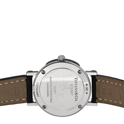 Tiffany Sterling Silver Calfskin 29mm Atlas Quartz Watch Black 4 of 5