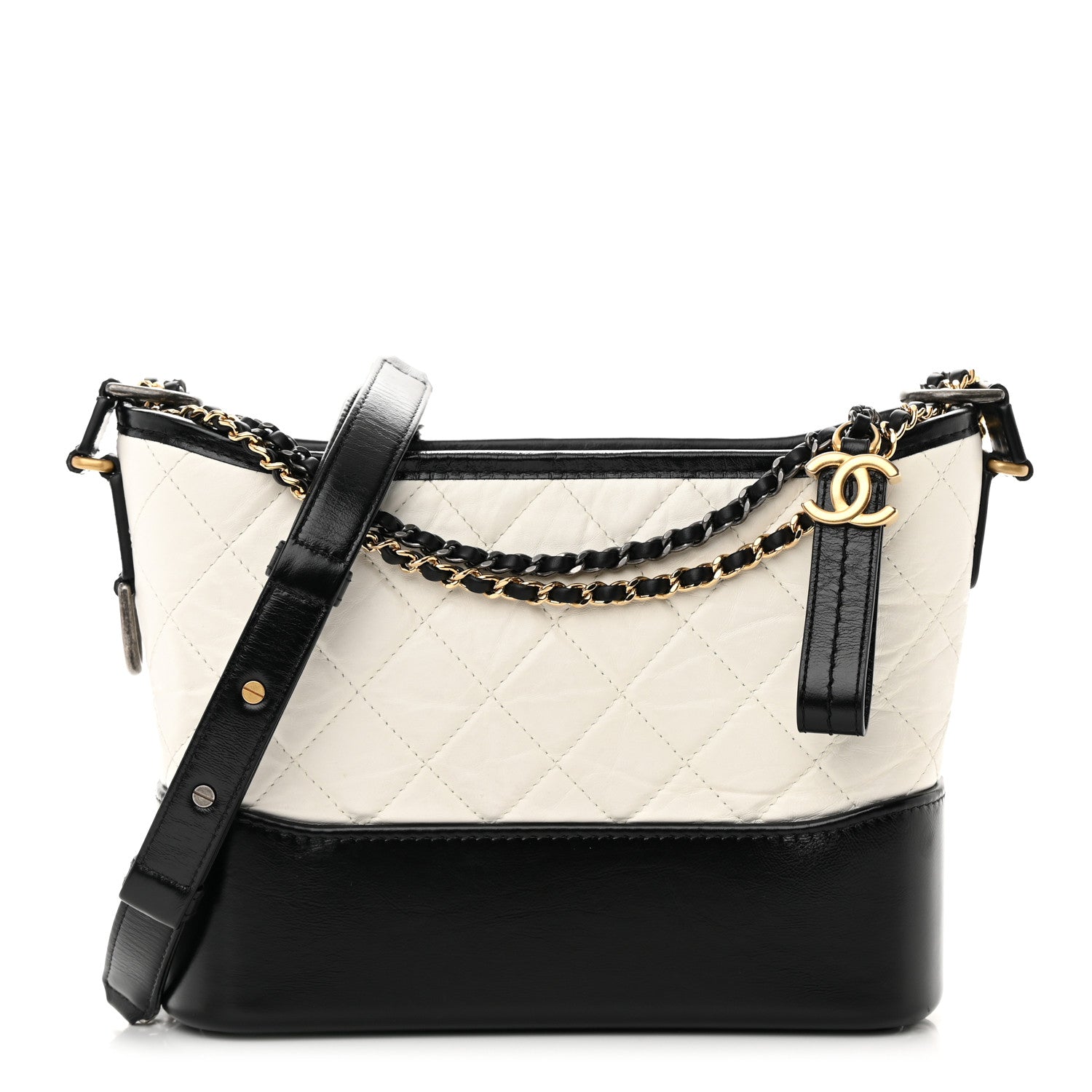 Chanel Aged Calfskin Quilted New Medium Gabrielle Hobo White 1 of 13