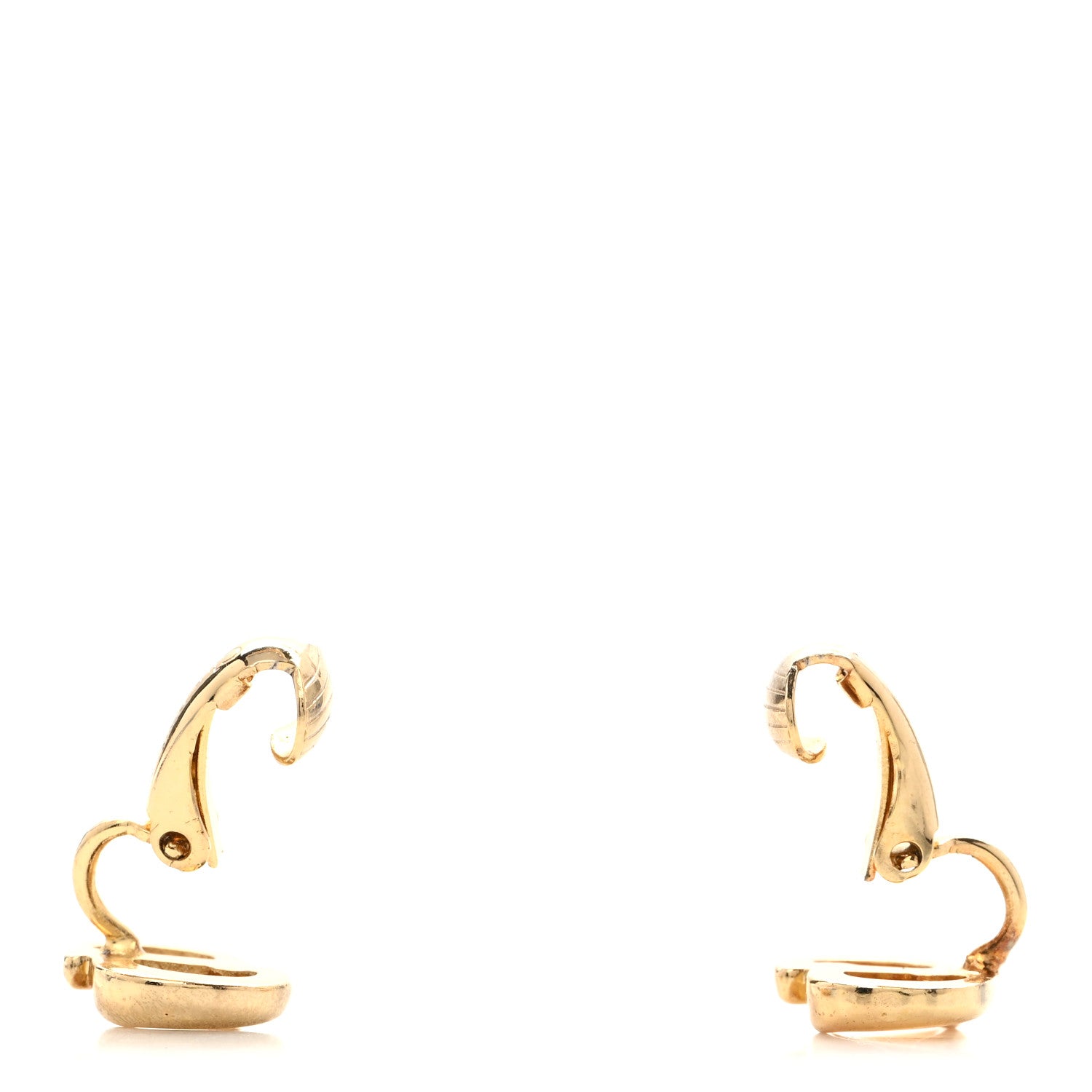 Christian Dior Metal CD Clip On Earrings Gold 3 of 4