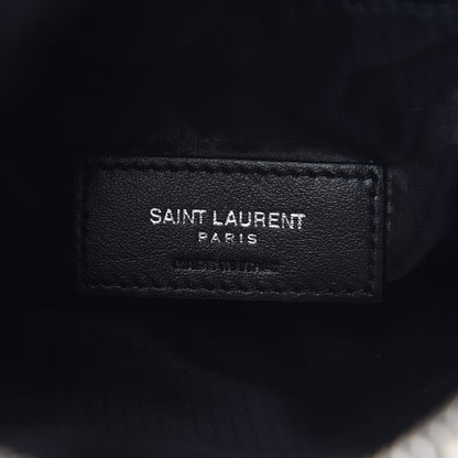 Saint Laurent Canvas Leopard Print Sid Messenger Bag Black White 6 of 9