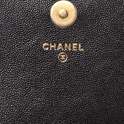 Chanel Caviar Quilted Boy Square Wallet on Chain WOC Black 7 of 11