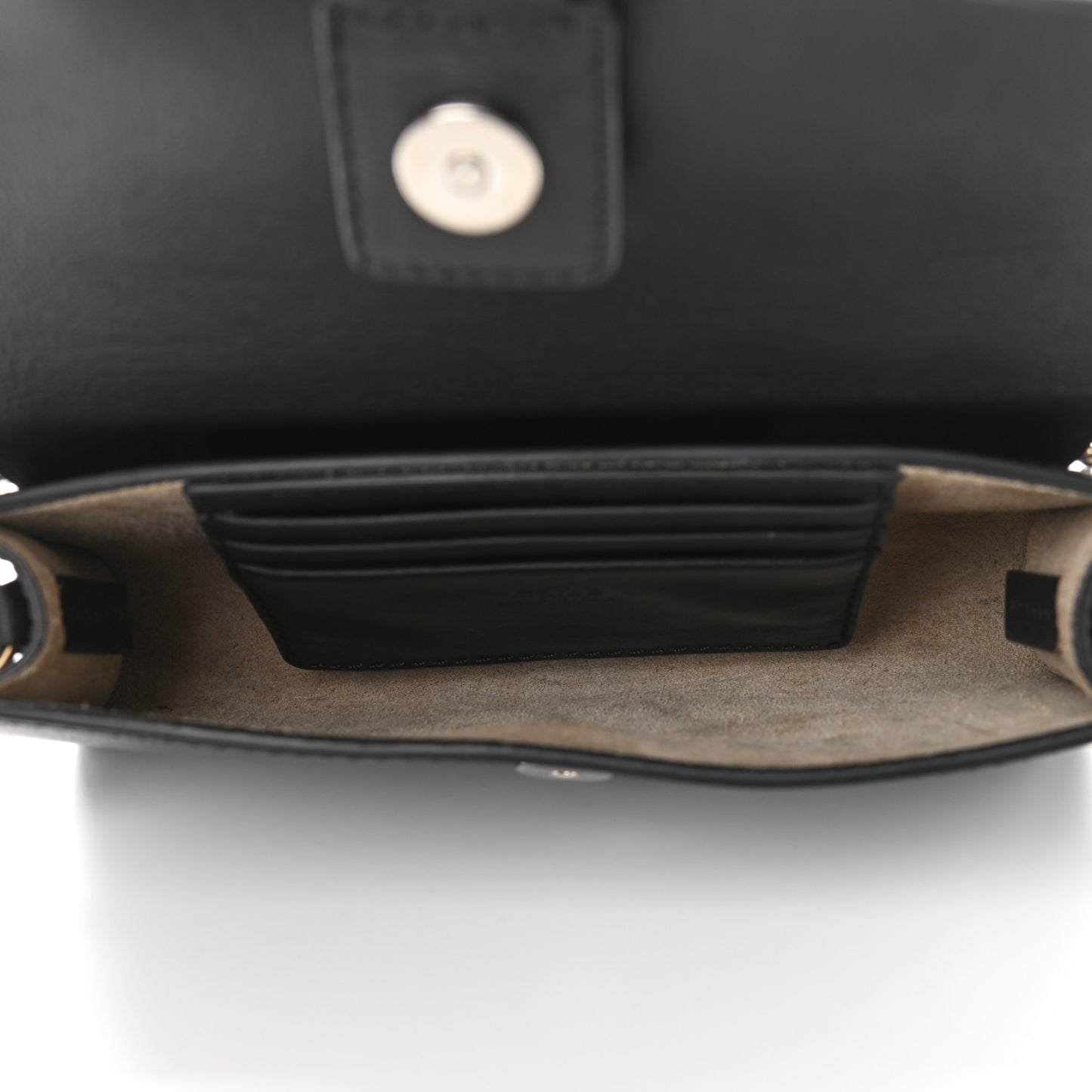 Suede Calfskin Mini Faye Shoulder Bag Black