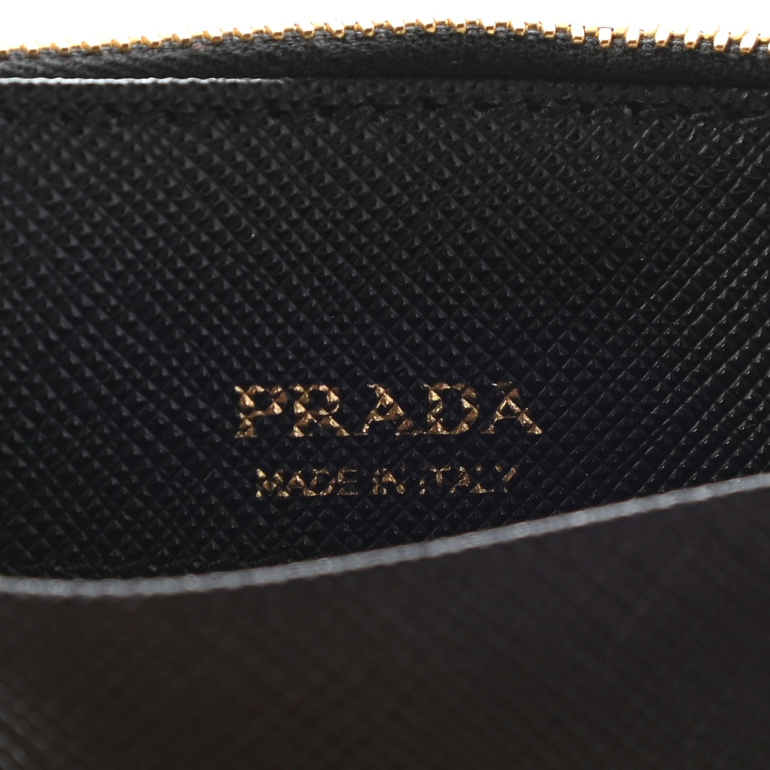 Prada Saffiano Triangle Zip Card Holder Black 6 of 6