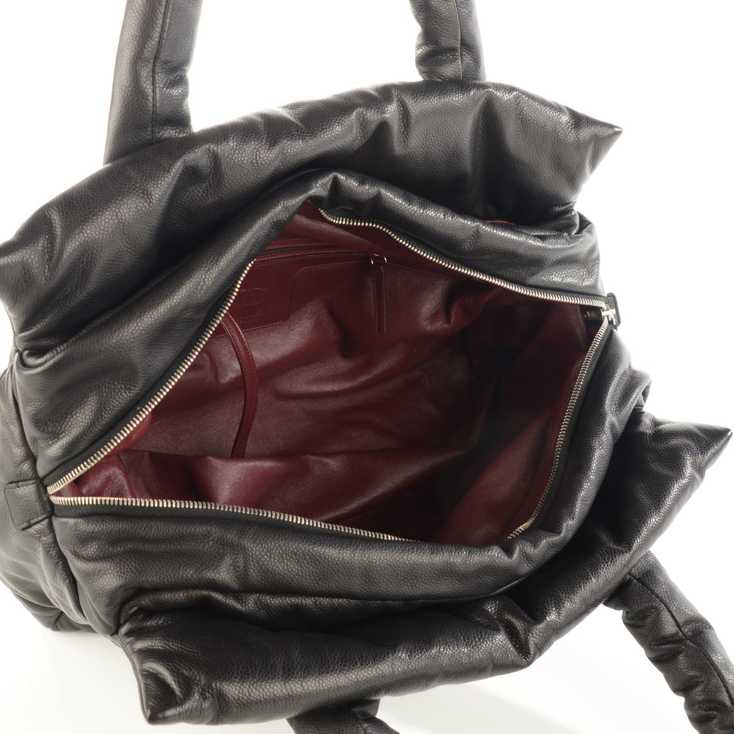 Caviar Quilted Large Coco Cocoon Tote Black