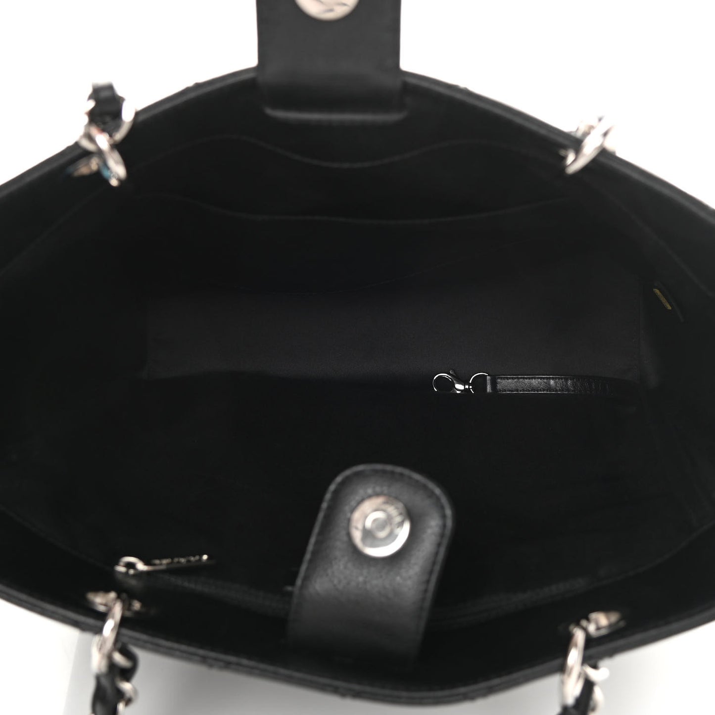 Caviar Quilted Vertical Grand Shopping Tote GST Black