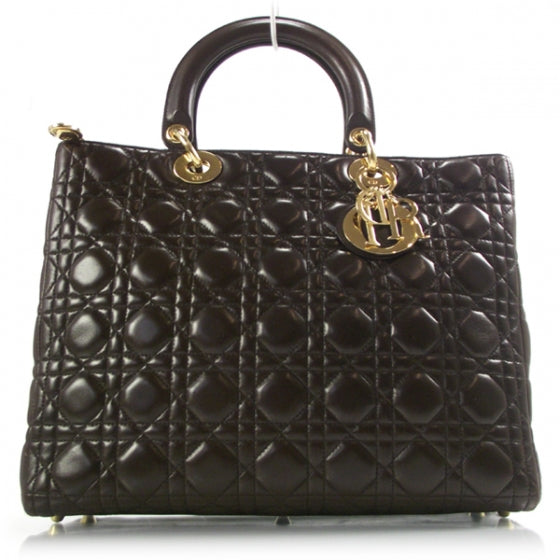 Lambskin Cannage Large Lady Dior Brown