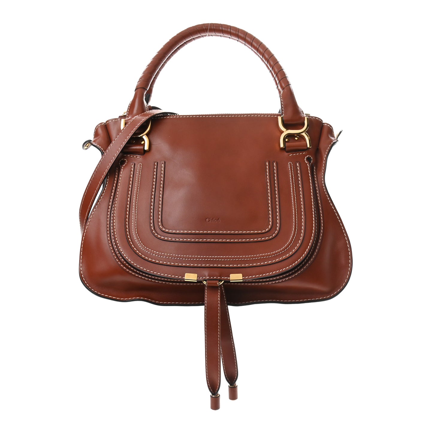 Calfskin Medium Marcie Satchel Brown