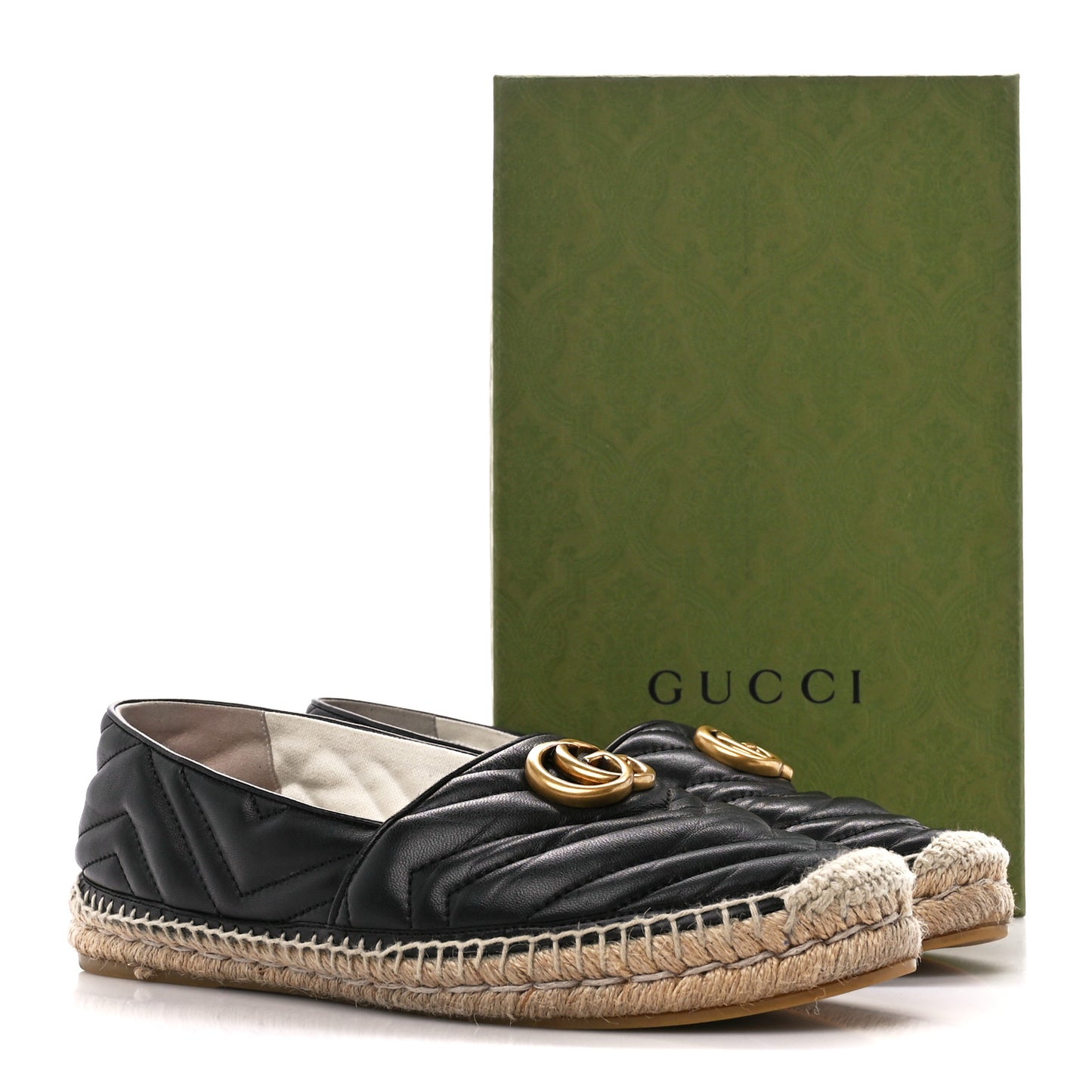 Nappa Matelasse GG Marmont Espadrilles 41 Black