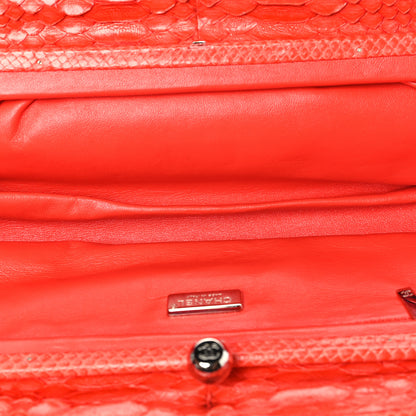 Chanel Snakeskin East West Kisslock Flap Red 5 of 10