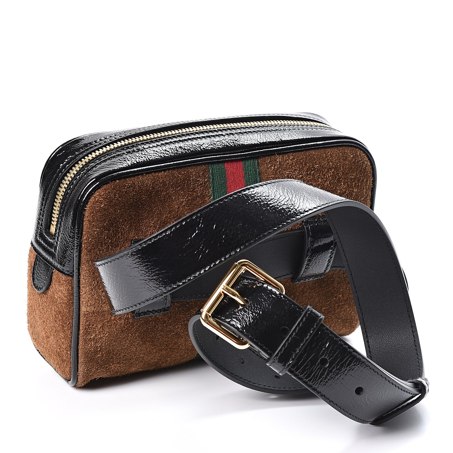 Gucci Suede Small Ophidia Belt Bag 85 34 Brown 2 of 11