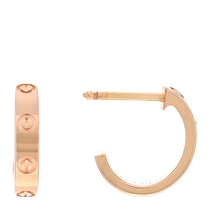 Cartier 18K Pink Gold Small LOVE Hoop Earrings 1 of 5