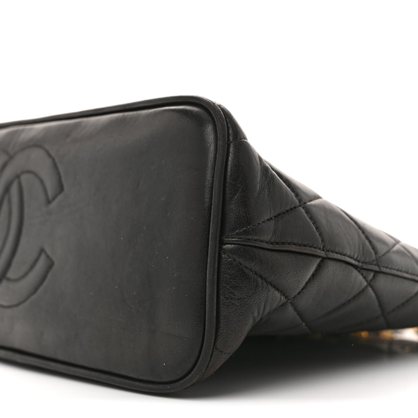 Lambskin Quilted Shoulder Bag Black
