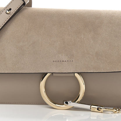 Chloe Suede Calfskin Small Faye Shoulder Bag Motty Grey 8 of 8