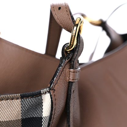 Burberry Grainy Calfskin House Check Small Canterbury Tote Tan 21 of 30