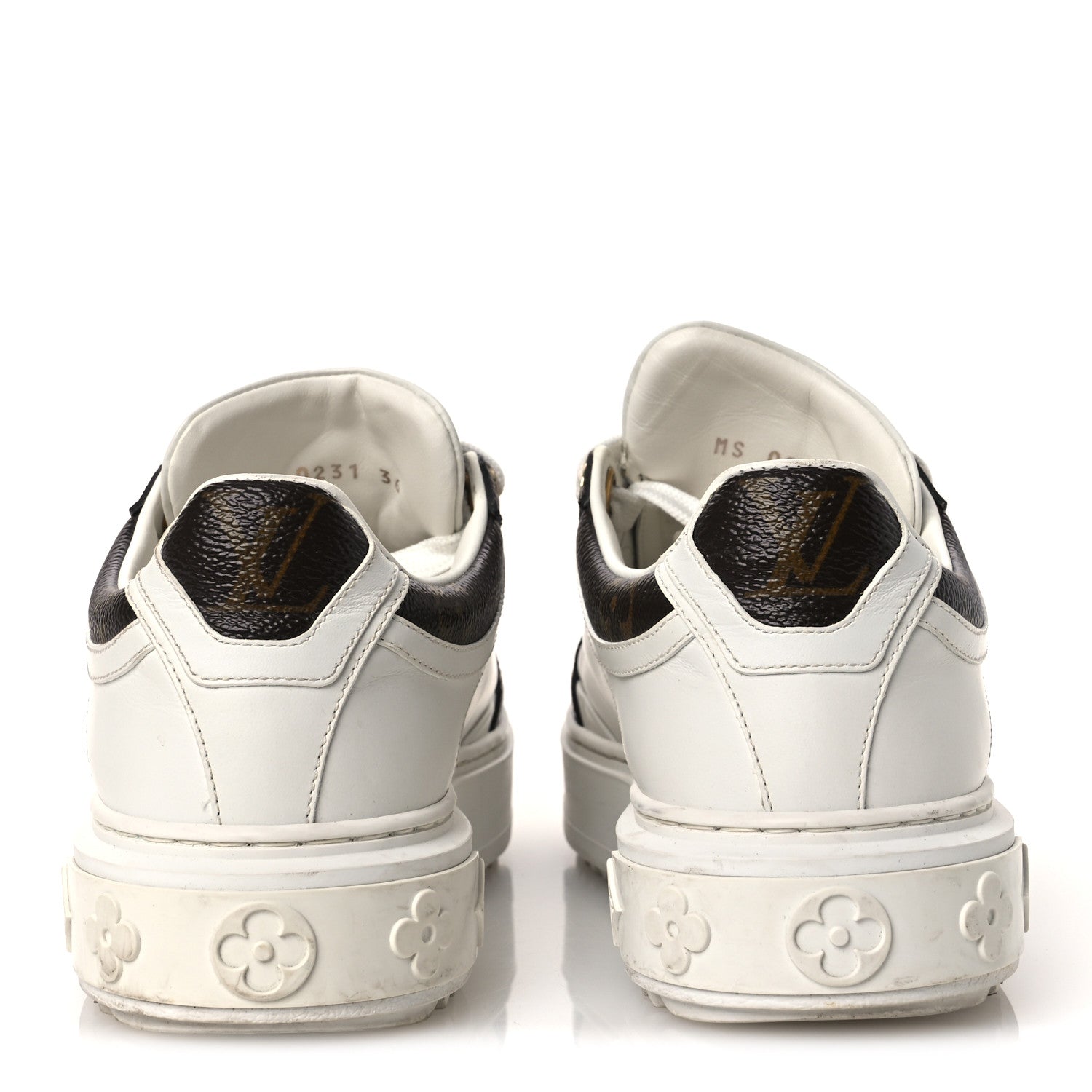 Louis Vuitton Calfskin Embossed Monogram Time Out Sneakers 36 White 6 of 13
