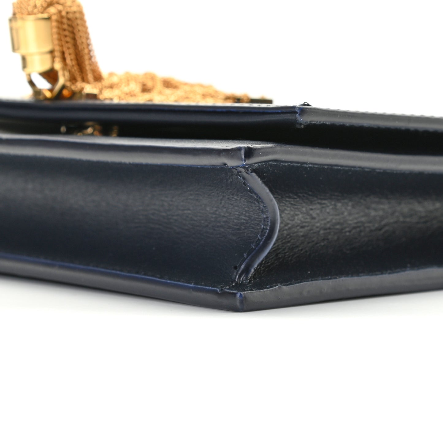 Smooth Calfskin Classic Monogram Kate Tassel Chain Wallet Black