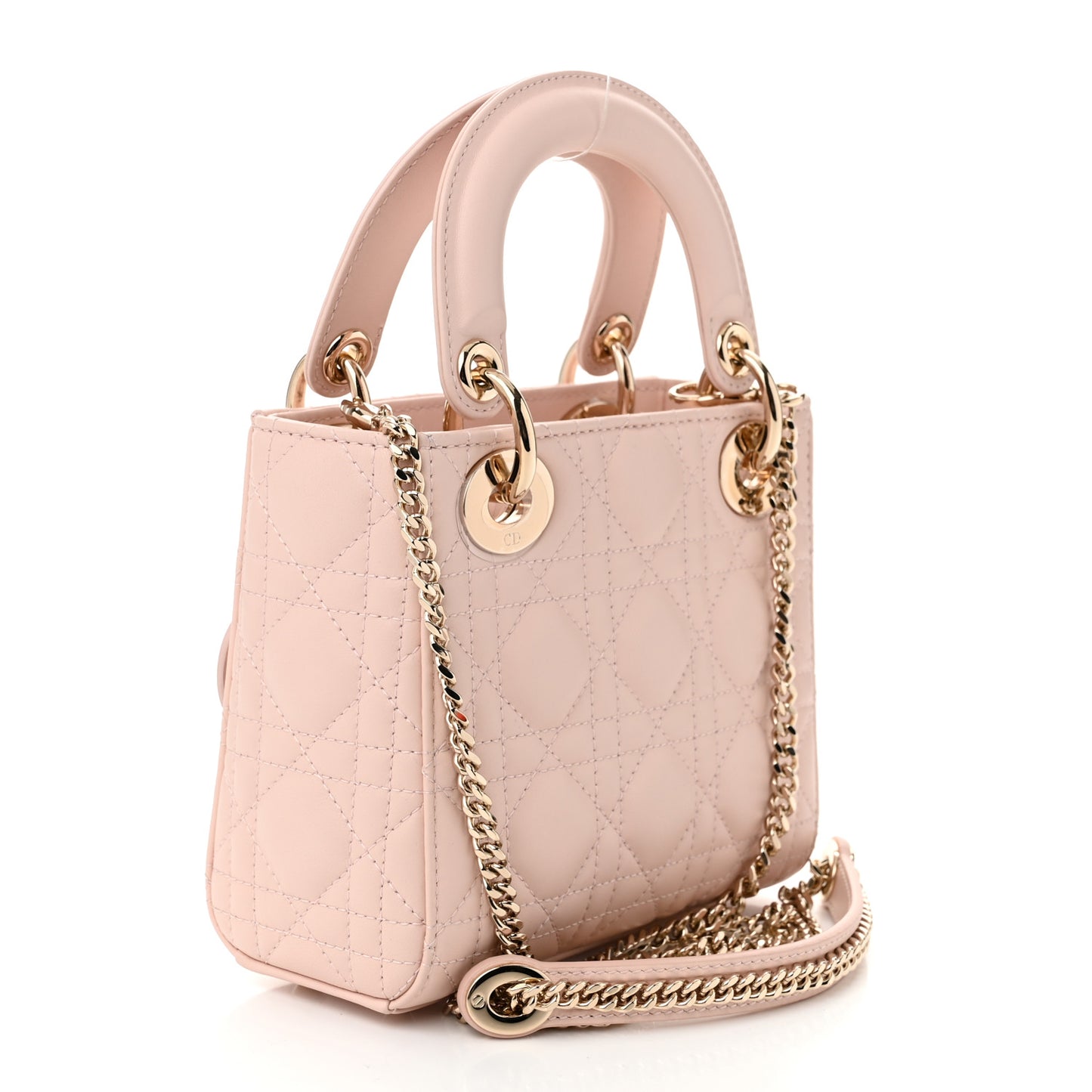 Lambskin Cannage Mini Lady Dior Powder Pink