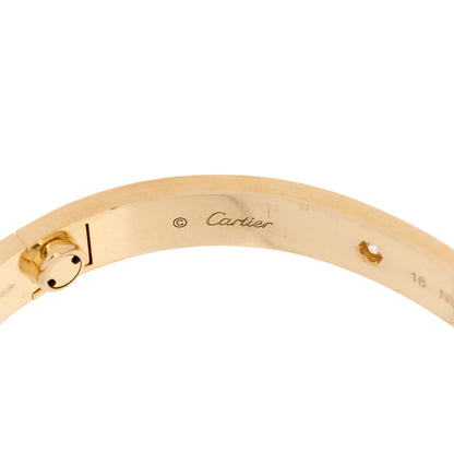 Cartier 18K Yellow Gold 4 Diamond LOVE Bracelet 16 6 of 11
