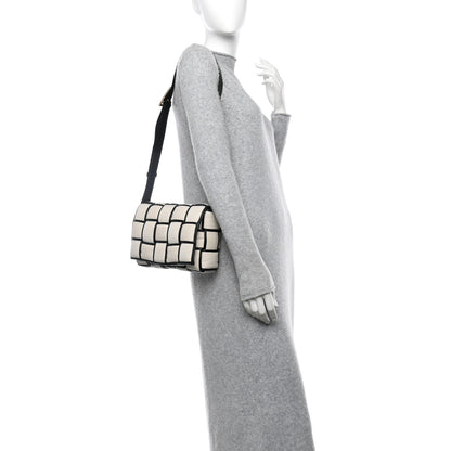 Bottega Veneta Denim Maxi Intrecciato Padded Cassette Crossbody Bag Natural Black 2 of 10
