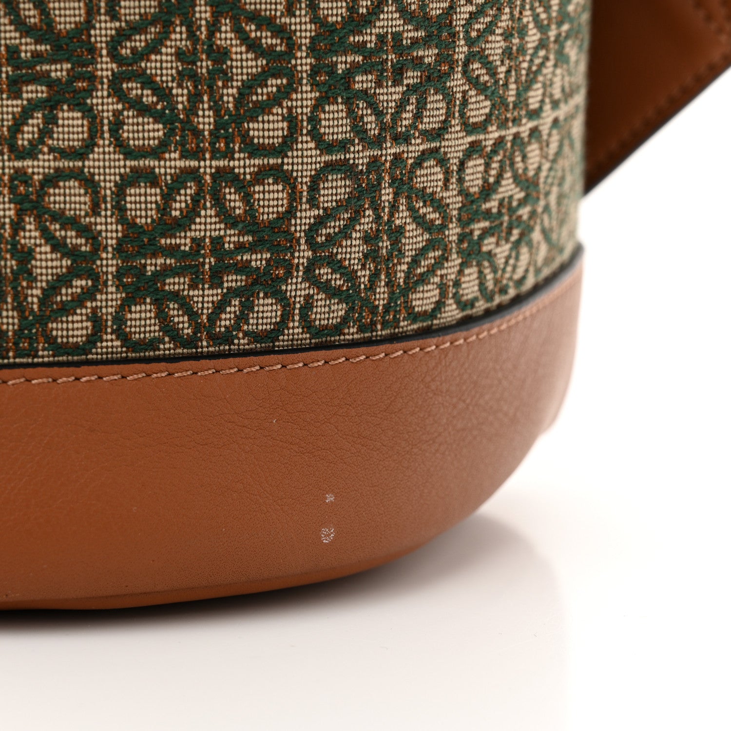 Loewe Jacquard Anagram Calfskin Round Backpack Khaki Green 10 of 10